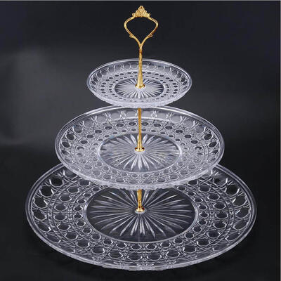 

3-Tier Acrylic Round Cake Tray Fruits Nuts Desserts Display Holder for Party Wedding Use 3 Tier Cake Plate 3 Tier Cake Tray