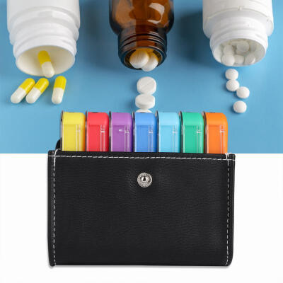 

Greensen Portable 28 Grids Pill Holder Tablet Box Detachable Medicine Dispenser with PU Kit