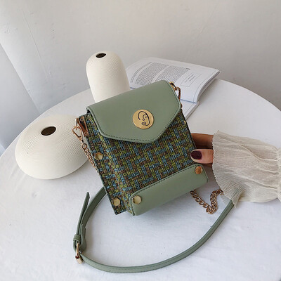 

Summer ins super fire woven bag female 2019 new Korean version of the wild single shoulder slung fashion chain small square bag