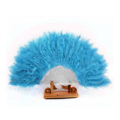 

〖Follure〗Nice Feather Fan For Dance Props Hand Goose Feather Folding Fan Wedding PK