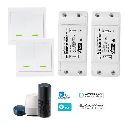 

3PCS SONOFF RF Wifi Switch RF 433MHz Compatible with Alexa for Google Home 10A2200W Wireless Switch with Timing Function for Andr