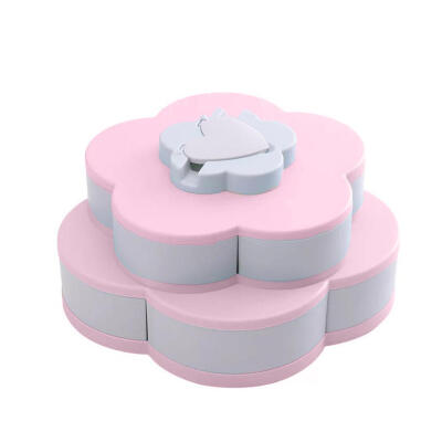 

Double-deck Rotary Storage Box Flower Design Wedding Snack Fruit Candy Box