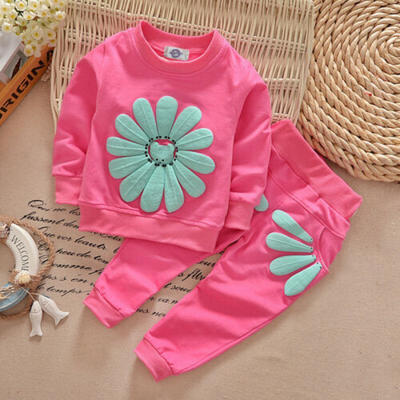 

UK New Toddler Baby Girls Kids Long Sleeve T-shirt TopsPants Outfit Set Clothes