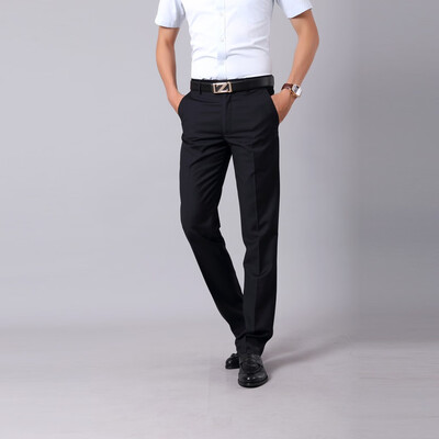 

Gobestart Mens New Fashion Solid Casuall Slim Zippered Business Pants Long Trousers
