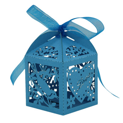 

Tailored 25pc Laser Cut Hollow Out Candy Box Blue