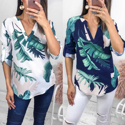 

Fashion Womens Long Sleeve Loose Blouse Casual Shirt Summer Chiffon Tops T-Shirts