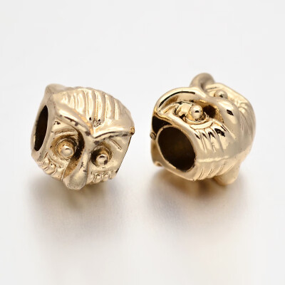 

Cadmium Free & Nickel Free & Lead Free Unfading Alloy European Beads Large Hole Owl Beads Golden 11x95x105mm Hole 5mm