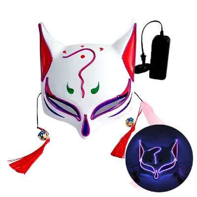 

10 Color Fox Half Face Mask Neon Lights Halloween Party Led Lampshade Dark Glowing Cosplay Mask Party Costume Mask