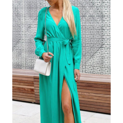 

Women Fashion Holiday Long Sleeve Ladies Maxi Long Summer Party Beach Dress Sundress