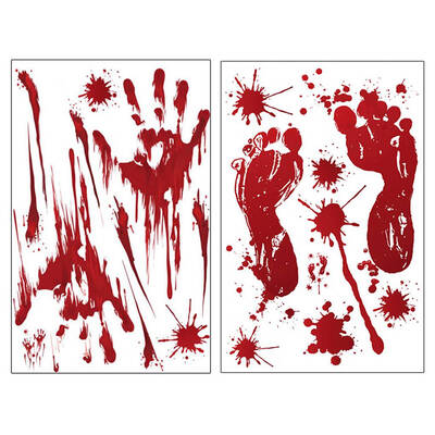 

6PCS Bloody Footprints Floor Clings Halloween Zombie Party Decorations Decals Stickers