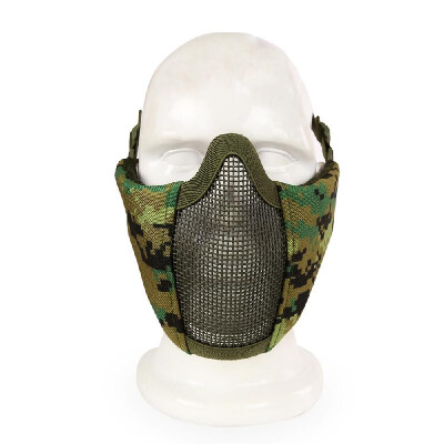 

Foldable Half Face Mask Protective Steel Mesh Mask Women Teenagers Metal Face Mask Paintball Gaming Hunting Training CS Gaming Mas