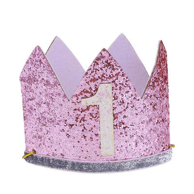 

Baby Infant Shining Gold Stamping Crown One Headband Kids Party Hairband