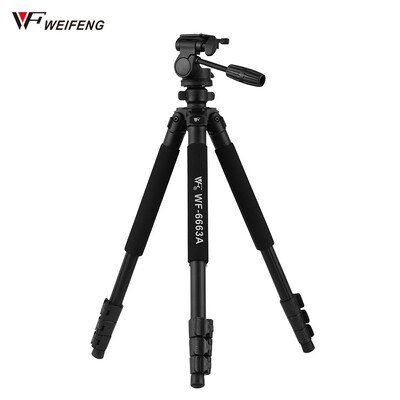 

WF WF-6663A Professional Photography Tripod Stand Aluminum Alloy Max Load 5kg11lbs Max Height 166cm with 14 Inch Screw Quick R