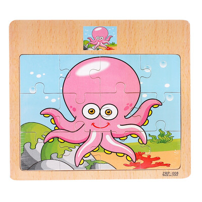 

Siaonvr Wooden Jigsaw Puzzle toy Children Cartoon Animal Traffic Learning Puzzle Toys