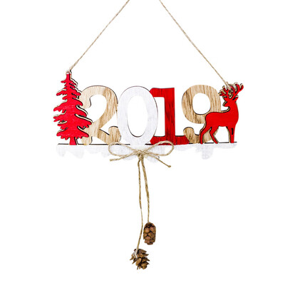 

Toponeto Christmas New Year Alphabet House Plate Christmas Hollow Door Hanging Pendant