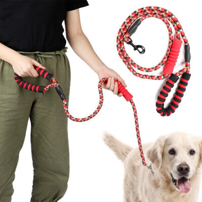 

Greensen Durable Nylon Reflective Print Soft Foam Handle Dogs Walking Leash Lead Strap Belt Rope