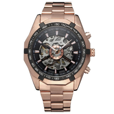 

Forsining 340 Top Brand Automatic Mechanical Business Men Watch Skeleton Luxury Watch Luxury Fashion Military Stainless Steel Watc