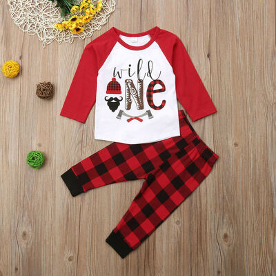 

Toddler Kids Baby Girl Shirt Plaid Tops Pants Leggings 2Pcs Outfits Clothes