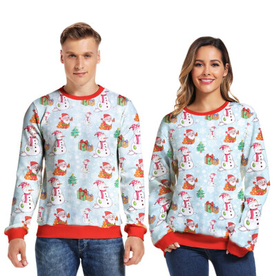 

Toponeto Couples New Autumn Winter Casual Long Sleeve Christmas Tops Blouse Sweatshirt