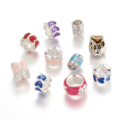 

Alloy European Beads Mixed Shapes Mixed Color 515x718mm Hole 48mm