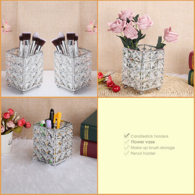 

Siaonvr Cosmetic Storage Tube Pen Holder Crystal Candle Holder Wedding Lover Decoration