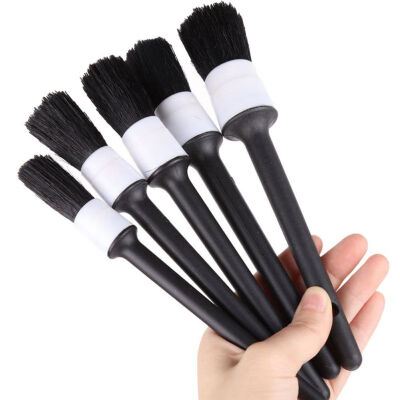 

5Pcs Car Detailing Brush Natural Boar Hair Cleaning Brushes Auto Detail Tools Products Wheels Dashboard Car-Styling Accessories