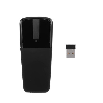 

24G Wireless Mouse with USB Arc Mouse with Touch Function Folding Optical Mice with USB Receiver Bending Mouse for PC LaptopBlac