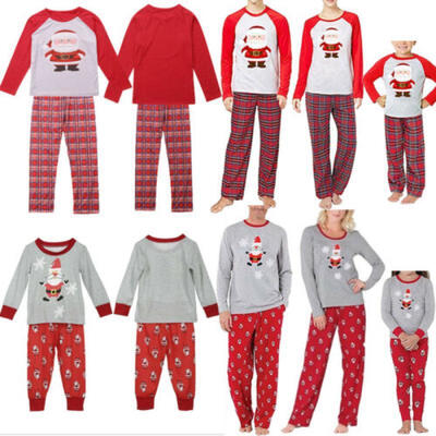 

US Family Matching Adult Kids Christmas Pyjamas Nightwear Xmas Sleepwear PJs Set