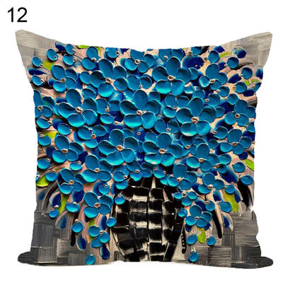 

Flower Plant Painted Throw Pillow Case Cushion Cover Sofa Bed Car Office Decor