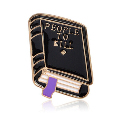 

Lapel Pin Letter Paper Bookstore Message Books "the Future Is Naps""to Do "drink Tea Make Pet Animals Die" Metal Brooches