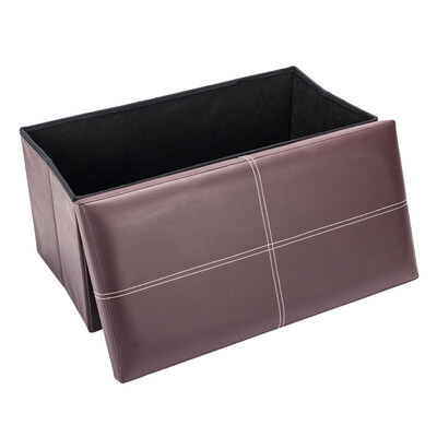 

Folding Storage Organizer Cuboid Ottoman Seat Stool Box Footstool Brown Furni