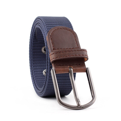 

Hot selling Men&Women belt retro trend solid color Nylon Alloy Pin buckle belt outdoor casual cowboy pants Men belt