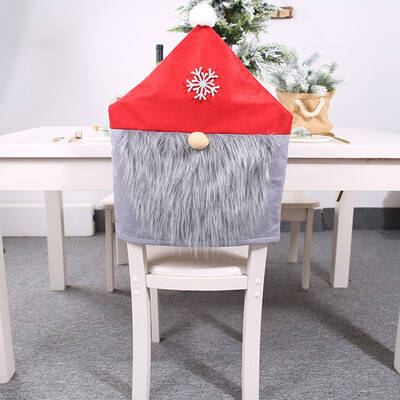 

1 Pcs Long Beard Faceless Santa Chair Cover Dinner Table Chair Hat Decoration Christmas Chair Covers Home Decoration