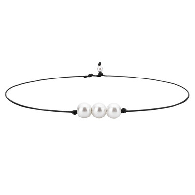 

2019 Handmade Shell Choker Necklace For Women Diy Black Leather Rope Necklace Female Simple Seashell Jewelry