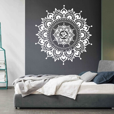 

〖Follure〗Mandala Flower Indian Bedroom Living Room Wall Stickers Decal Art Mural Home