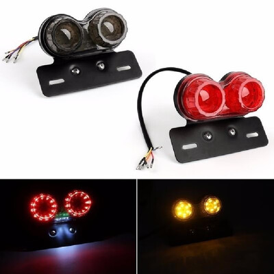 

LED Tail Light Rear Tail Light Brake Stop Cruiser Retro for Motorcycle Car Modified Double Round