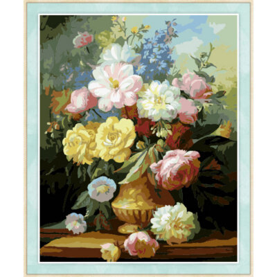 

Home Office Flowers Painting DIY Painting By Numbers Kits Acrylic Paint On Canvas Handpainted Oil Painting For Wall Artwork