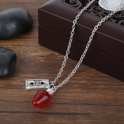 

Newest Stranger Things Christmas Tree Lights Charms Lobster Clasp Bulb Pendant Necklace Women Girls Christmas Freeshipping