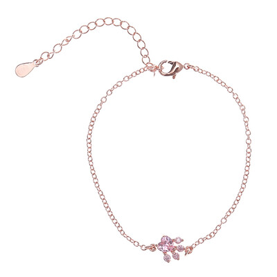 

New Fashoin Bracelet Jewelry Rhinestone Cat Dog Paw Claw Print Bracelet Lovely Bracelets for Women