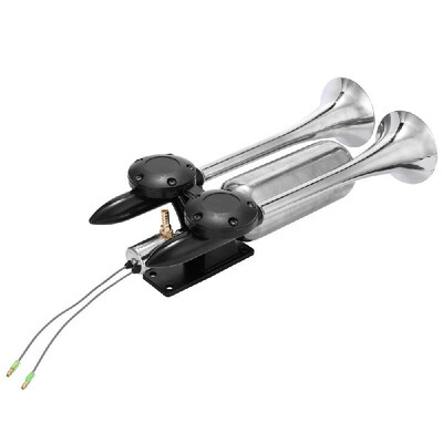 

Dual Trumpet Air Horn 300DB Universal Truck Dual Air Horns Kit Speaker Trumpet Super Loud for Car Van Boat Pickup Auto 12V 24V