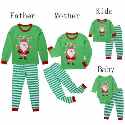 

US Family Matching Christmas Pyjamas Nightwear Sleepwear Adult Kids Baby PJS Set