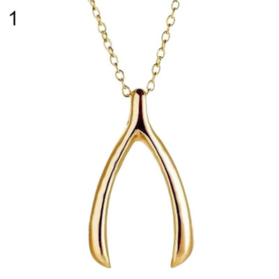 

Magical Wishbone Pendant Necklace Good Luck Charm Clavicle Chain Jewelry Gift