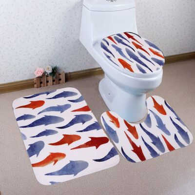 

Gobestart Bathroom Toilet Three Piece Floor Mat Door Mat Bathroom Carpet