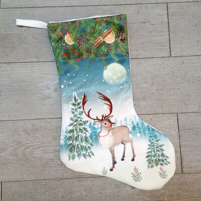 

Christmas Gift Bags Stocking Socks Santa ClausSnowmanDeer Xmas Tree Ornaments