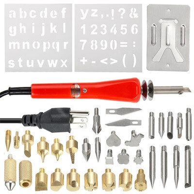 

Electric Wood Burning Tool Kit 37PCS Craft Set Soldering Pyrography Art Pen Tips