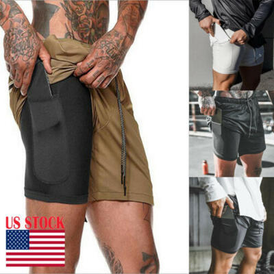 

Mens Sports Training Bodybuilding Workout Fitness GYM Short Pants Summer Shorts