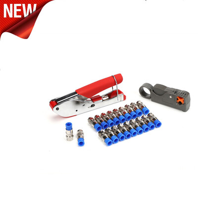 

〖Follure〗Coaxial Cable Wire Stripper RG6RG59 Compression F Connector Crimping Pliers Kit