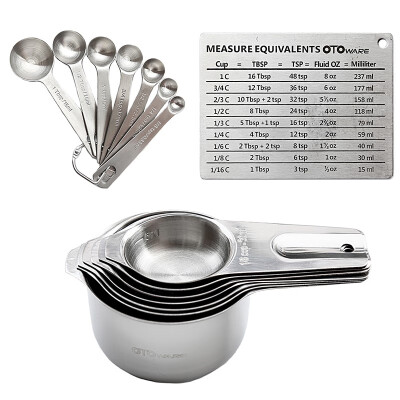 

Seven-piece 304 stainless steel measuring cup seven-piece 304 stainless steel round measuring spoon scale plate combination