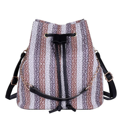 

Weaving Shoulder Top-handle Bags Women Backpacks Drawstring Bucket Bags