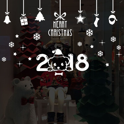 

〖Follure〗New Year 2018 Merry Christmas Wall Sticker Home Shop Windows Decals Decor